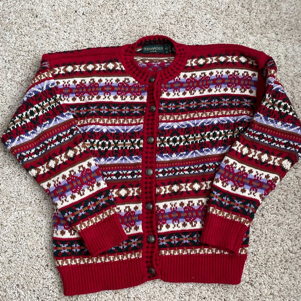 bushwacker vintage 90s fair isle sweater size medium!